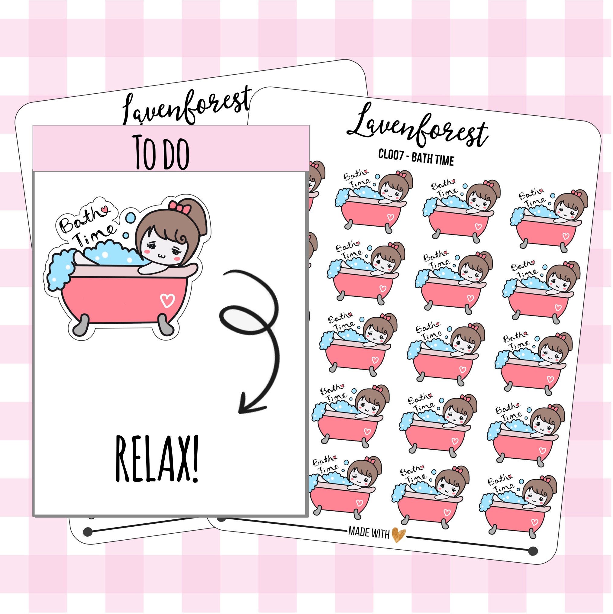 Bath Planner Stickers Bathtub stickers bath time stickers