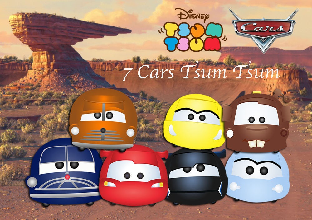 CARS TSUM TSUM. 7 High Resolution Digital Clipart. Cars Tsum