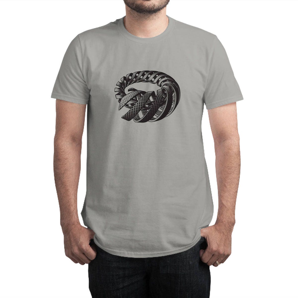 Spiral Long Sleeve T-Shirt - 100% Cotton, Goth & Metal Style, Screen Printed Art - View #5