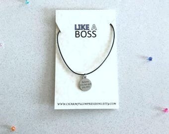 Like a Boss Fitness Necklace Fitness Gift Fitness Favor Motivational Necklace Encouragement Gift Friendship Necklace Thinking of You Gift