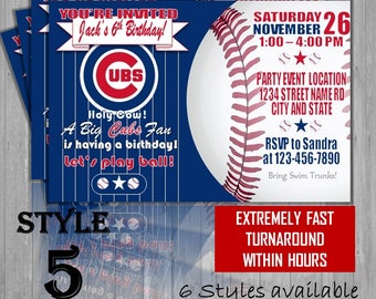 Chicago Cubs Birthday Invitations 5