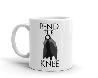 Game Of Thrones Mug | Bend The Knee Mug | GOT Mug | Bend The Knee | Game Of Thrones Gift | Jon Snow Mug | Khaleesi Mug| Khaleesi