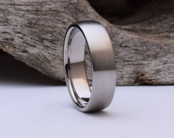 titanium ring with a domed shape and brushed finish mens titanium wedding rings men - Wedding Rings Mens titanium ring with a domed shape and brushed finish mens titanium wedding rings men - Wedding Rings Mens