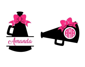 Cheer megaphone svg, megaphone monogram svg, megaphone svg, cheerleader svg, cheerleader monogram svg, cheer svg,svg files,cricut,silhouette