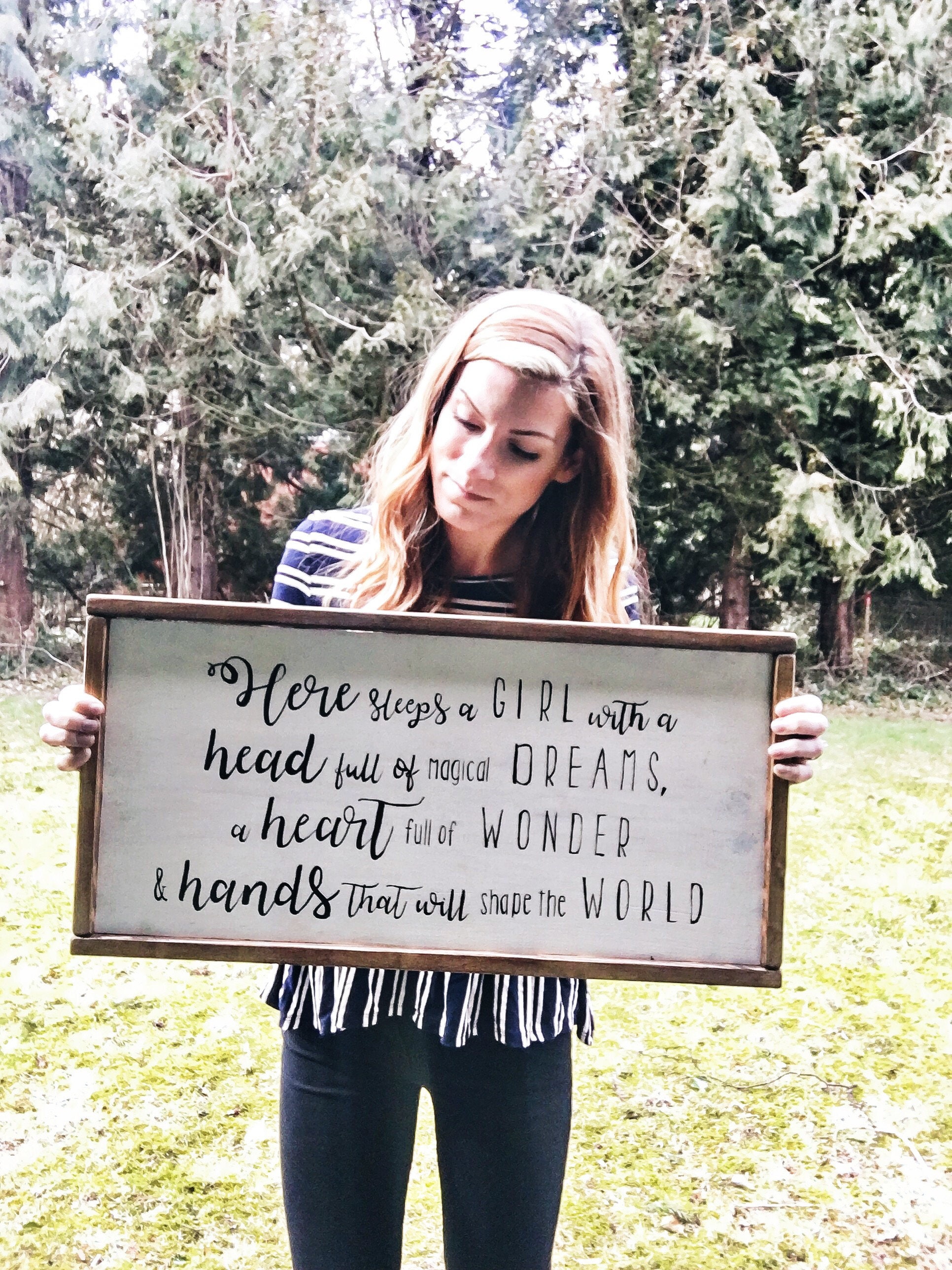 NURSERY SIGN Nursery Decor Little Girl Sign Here Sleeps A