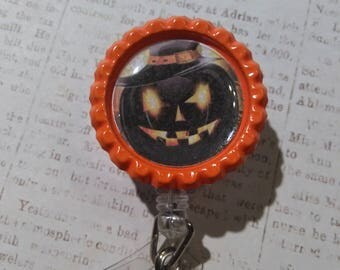 Halloween Badge Reel | Badge Reel | Halloween Badge Holder | Badge Holder | ID Holder | Retractable Badge Holder | Pumpkin Badge Reel