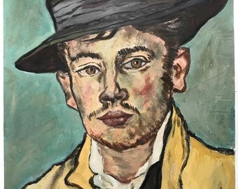 Van Gogh "Portrait of a young man" Original Acrylic Copy