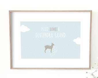 Kids poster, inspirational, DOE, animals, illustration, decoration, baby room decor, kids room poster, typography