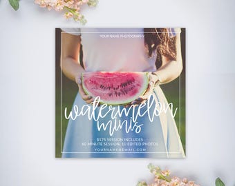 Watermelon Mini Session Template | Summer Mini Session Template | Photography Template | Photographer Resources
