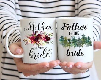 Mother of the Bride Father of the Bride, Mug Set, Gift for Mom and Dad, Mother Wedding Gift, Wedding Gift For Dad, Bridal Shower Gift