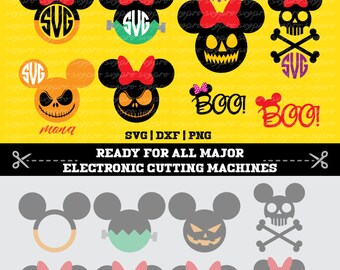 12 Mickey Minnie Mouse Halloween SVG PNG DXF cuttable files Cricut Sizzix Silhouette Cameo Spellbinder ScanNCut DieCut Vinyl Iron On Clipart