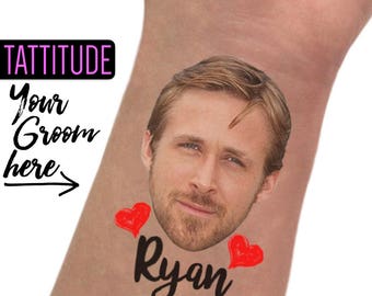 Bachelorette Party Favor - Bachelorette Tattoo - Bachelorette Party Favors - Groom's Face Tattoo - Bride Tattoo - Bride Gift - Funny Gift