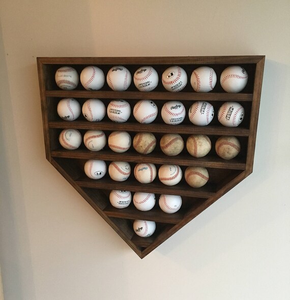 Large Baseball Display Shelf Holds 30 Baseballs Baseball