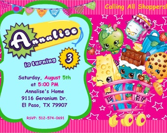 Shopkins Birthday Invitations
