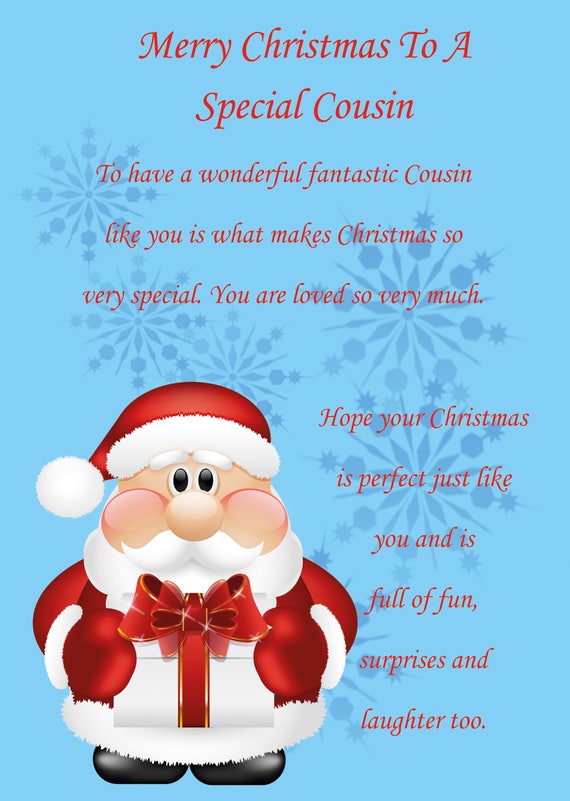 Items similar to Cousin Christmas Card male 2 on Etsy