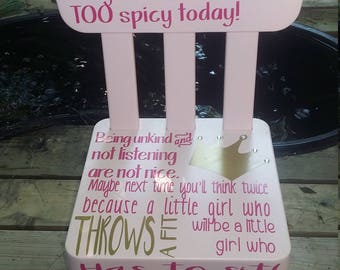 Little Girls Time Out Chair-- ADD a NAME for FREE!