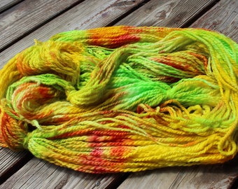 Corriedale wool handspun handpainted 2 ply worsted weight yarn - 180 yards