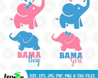 Bama Girl, Bama Elephant SVG, Bama Girl Elephant, Alabama Boy Cut, Bama Girl SVG, Bama Boy DXF, Instant Download, 27