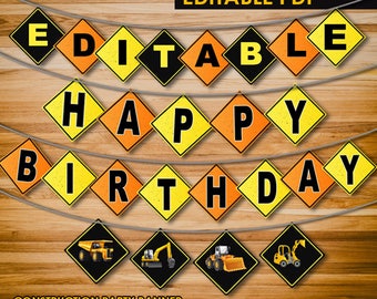 Construction banner | Etsy