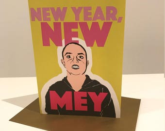 Bald Britney Spears Card - "New Year, New Mey" Greeting Card