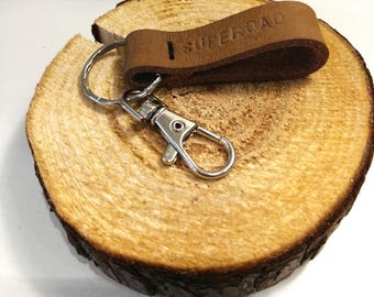 Leather keychain - personalized keychain leather - costume bag hanger