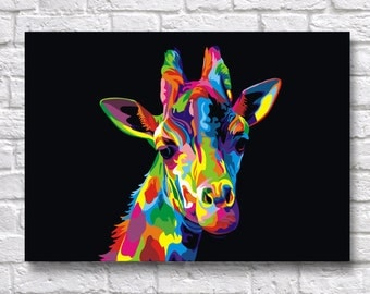 Abstract Giraffe POP-ART - Animal & Birds WPAP A3 A4 Wall Art Prints - Fine Art Posters - One Free Print When Buying 3 or More