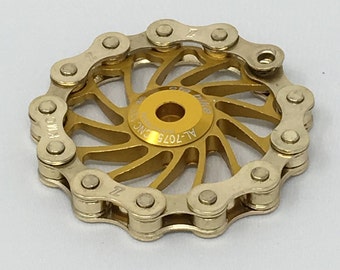 Customized Bicycle Sprocket and Chain Fidget Spinner, Chain Fidget Spinner, Sprocket Spinner