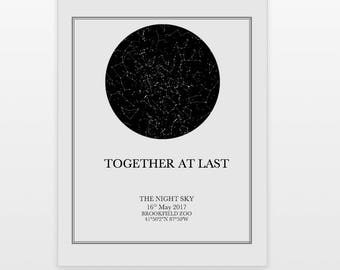 CUSTOM STAR MAP - small - digital print