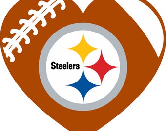 Pittsburgh Steelers Football Heart Monogram digital file for decal for car, window, yeti SVG PNG DXF and more!!