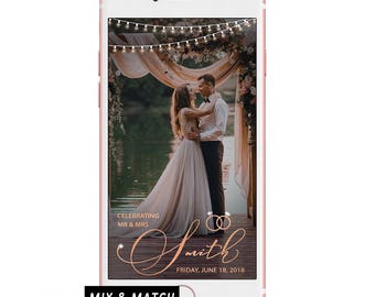 Rose Gold Wedding Geofilter/ Snapchat Geofilter Wedding/ Rose Gold Wedding Filter/ Wedding Snapchat Geofilter/ Custom Wedding Geofilter Gold
