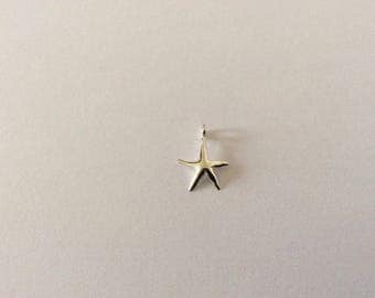 Sterling Silver Starfish Pendant - Elongated Shiny Sea Life Charm, .925 Silver - View #5