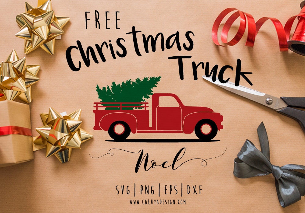 Download FREE SVG & PNG Link Christmas Tree Truck Cut Files svg