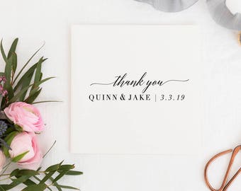 Wedding Stamp, Wedding Favor, Thank You Stamp, Wedding Favor Stamp, Custom Thank You Rubber Stamp, Favor Stamp, DIY Envelope Stamp No.107