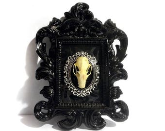 Real Taxidermy Bat Skull in Gothic Frame - Real Bat - Gothic Gift - Gothic Home Decor - Gothic Decor - Halloween Decoration - Bat Decoration