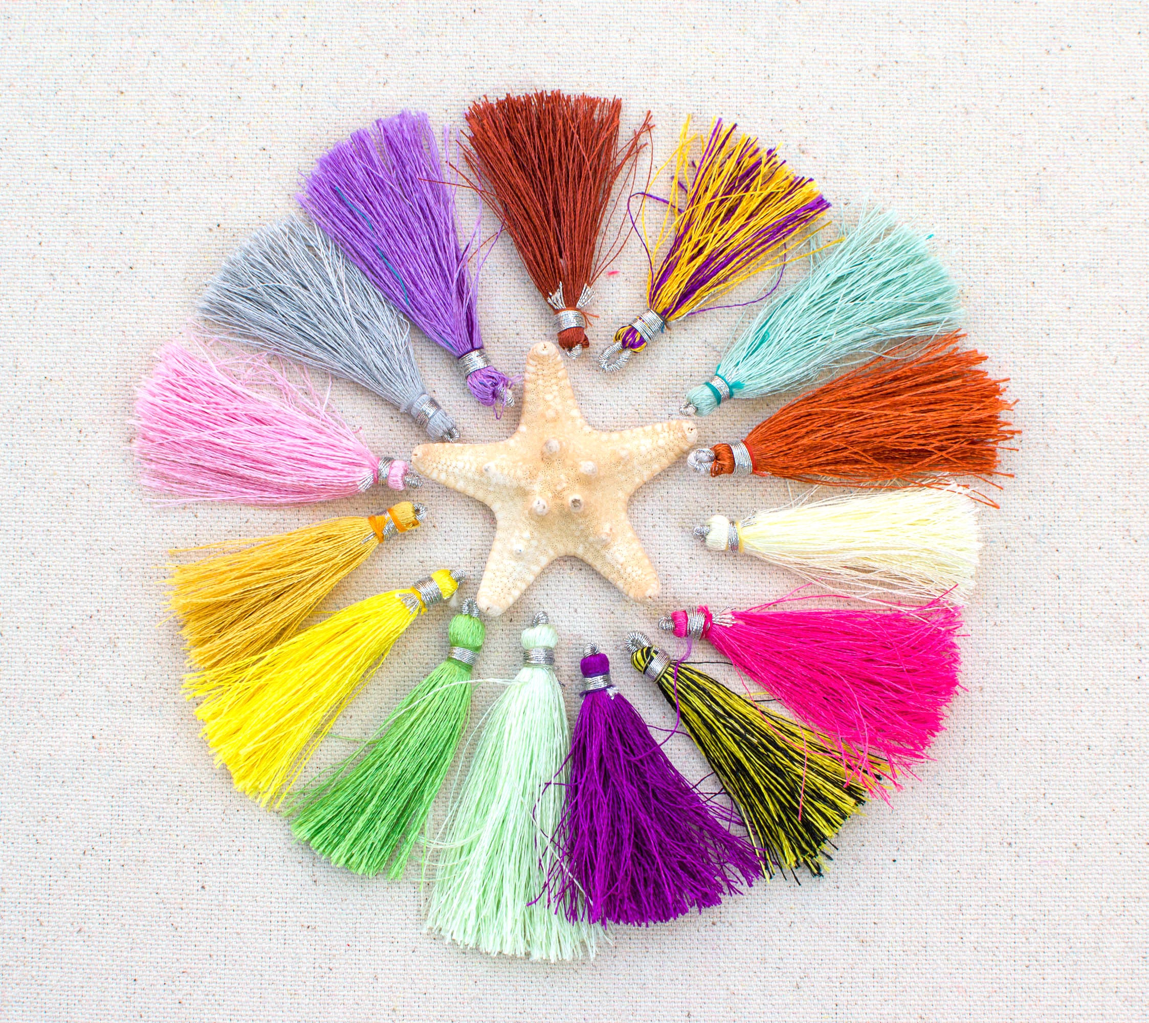 Silk Tassel Mix 2 inch 10pcs Jewelry Tassels Mixed