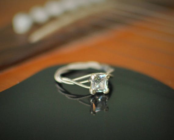 guitar string engagement ring princess cut birthstone ring guitar string engagement ring princess cut birthstone ring