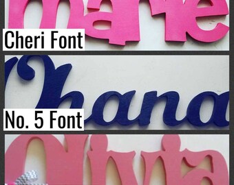 Connected wooden letters, custom painted sign, choice of colors, up to 6 letters, kids rooms, nursery decor, word art, baby name wall decor