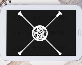 BATONS CROSSED MONOGRAM, Digital Cut Files