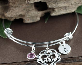 15 Anos GIft,Sweet 15 Gift, Quinceanera Gift, Sweet 15 Bracelet, Quinceanera Jewelry, Gift for Teenager, Quinceanera Bracelet, 15th Birthday