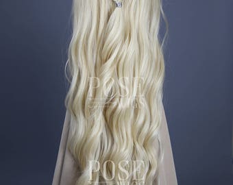 Braided Blonde Wig / Long Curly Lace Front Wig + Curly Rope Braids / Khaleesi Costume Daenerys Targaryen Game of Thrones / Lady Series