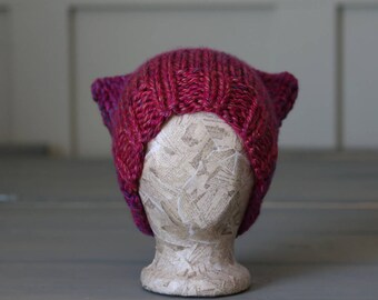Pink Pussyhat, Hot Pink Pussy Hat, Charity Donation, azalea pussy, Women's March, counter protest, Hot Pink Knit Hat, Ready to ship, #resist