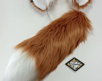NEW! Realistic Fox Ears And Tail Set- Cat Ear Headband-Cat Ears-Cat Headband-kitten PlayPen-Fluffy Cat Ears- Cat Costume- Halloween-Furries