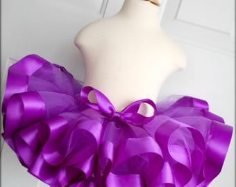 Purple Ribbon Trim Tutu - Birthday Tutu - Pageant Tutu - Toddler Tutu - Infant Tutu - Purple Tutu - Mermaid Birthday - Under The Sea Party