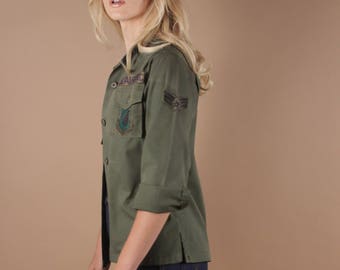 60s Vintage Army Shirt | US Air Force Shirt | Army Jacket