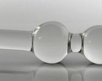 Medium Glass Triple Dip Double-Ended Probe Dildo Sex Toy MATURE