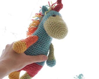 Unicorn crochet pattern, Amigurumi Unicorn toy plushie