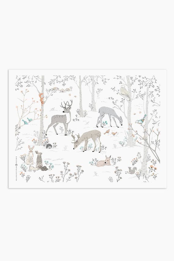 Christmas Gift Winter Print Deer Drawing Deer Wall Art