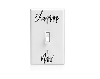 Harry Potter Lumos vinyl decal, Nox sticker, spell, light switch decal