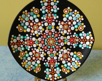 Abstract Decorative 8" Plate / Hand Painted Colourful Plate / Wall Decor / Hand Painted Ceramic Wall Art / Housewarming Gift