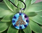 Orgone Pendant - Lapis Lazuli - Triskelion - Third Eye Throat Chakra Healing Lightworker Jewellery - Positive Energy - Medium